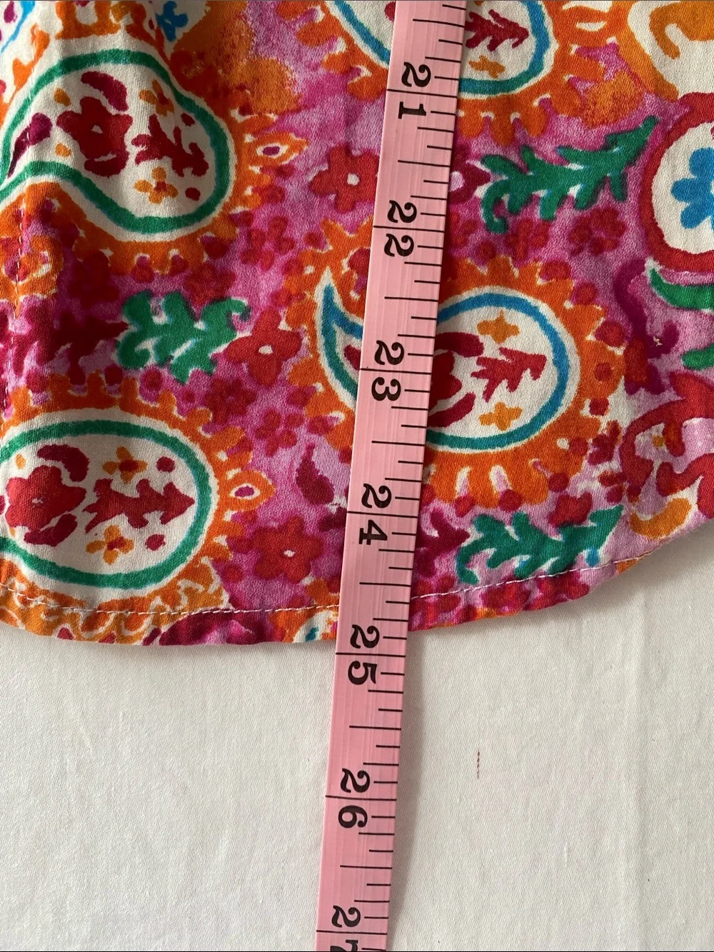 Ralph Lauren Floral-Paisley Button Shirt in Pink, Orange & Green - Picture 7 of 7